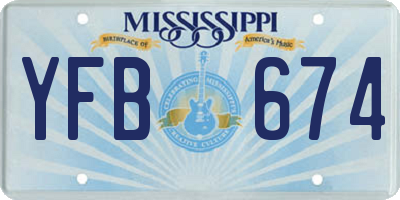 MS license plate YFB674