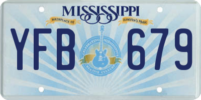 MS license plate YFB679