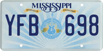 MS license plate YFB698