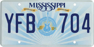 MS license plate YFB704