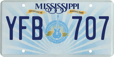 MS license plate YFB707
