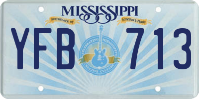 MS license plate YFB713