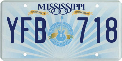 MS license plate YFB718
