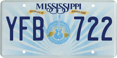 MS license plate YFB722