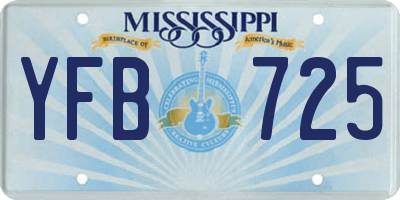 MS license plate YFB725
