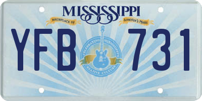 MS license plate YFB731