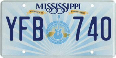 MS license plate YFB740