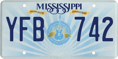 MS license plate YFB742