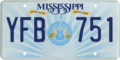 MS license plate YFB751