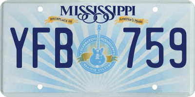 MS license plate YFB759