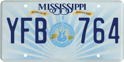 MS license plate YFB764