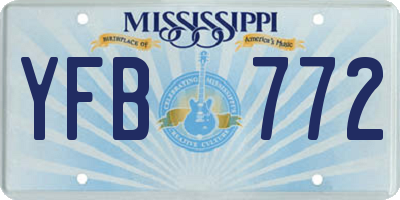 MS license plate YFB772