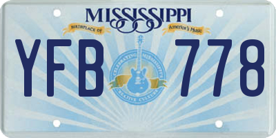 MS license plate YFB778