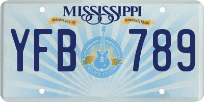 MS license plate YFB789