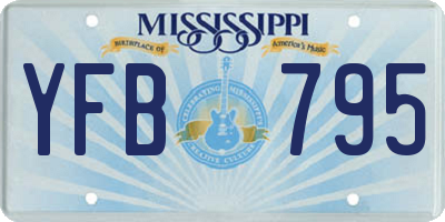 MS license plate YFB795