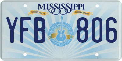 MS license plate YFB806