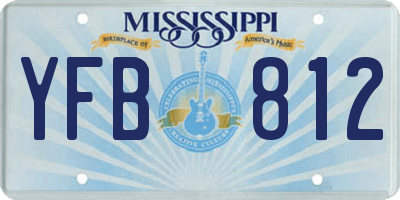 MS license plate YFB812