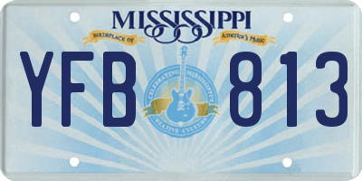 MS license plate YFB813