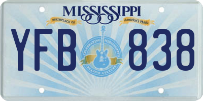 MS license plate YFB838