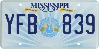MS license plate YFB839