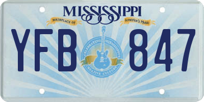 MS license plate YFB847