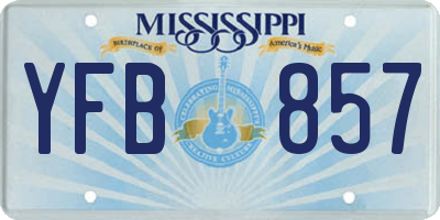MS license plate YFB857