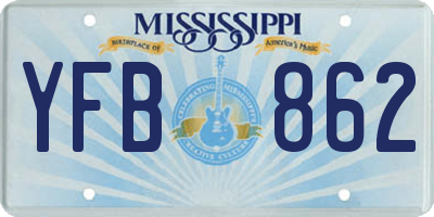 MS license plate YFB862