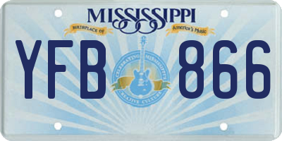 MS license plate YFB866