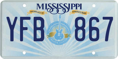 MS license plate YFB867