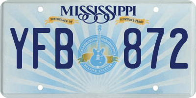 MS license plate YFB872