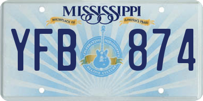 MS license plate YFB874
