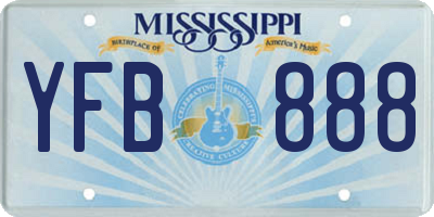 MS license plate YFB888