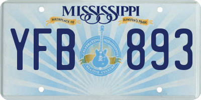 MS license plate YFB893