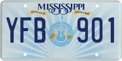 MS license plate YFB901