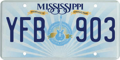 MS license plate YFB903