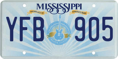 MS license plate YFB905