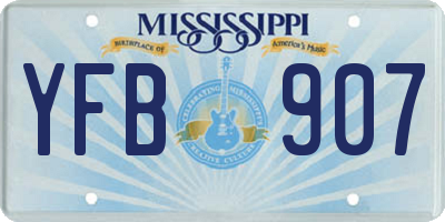 MS license plate YFB907