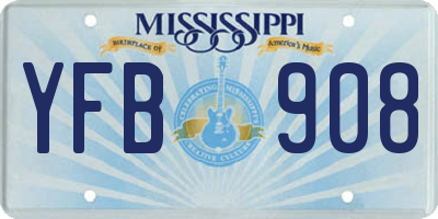 MS license plate YFB908