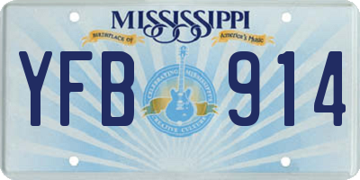 MS license plate YFB914
