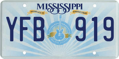 MS license plate YFB919