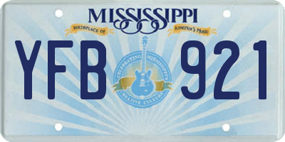 MS license plate YFB921