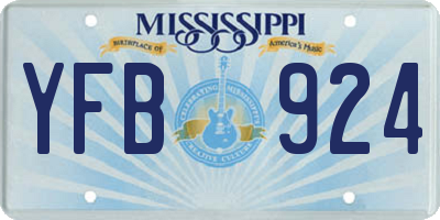 MS license plate YFB924