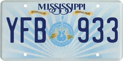 MS license plate YFB933