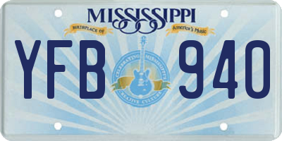 MS license plate YFB940