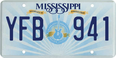 MS license plate YFB941