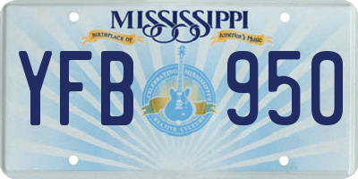 MS license plate YFB950