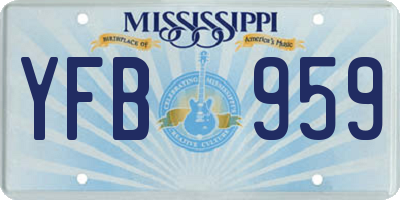 MS license plate YFB959