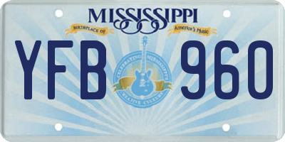 MS license plate YFB960
