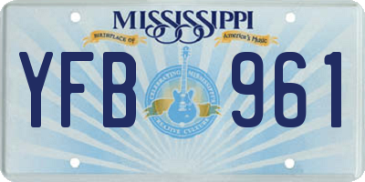 MS license plate YFB961