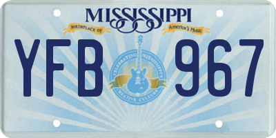 MS license plate YFB967
